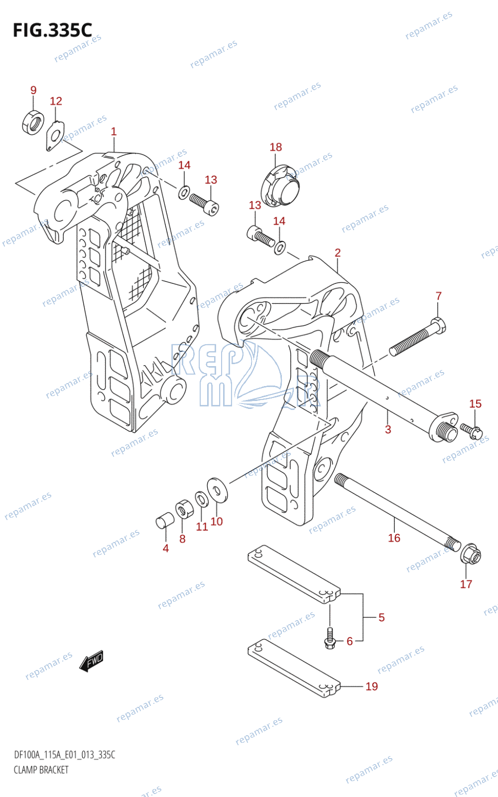 335C - CLAMP BRACKET (DF115AT:E01)