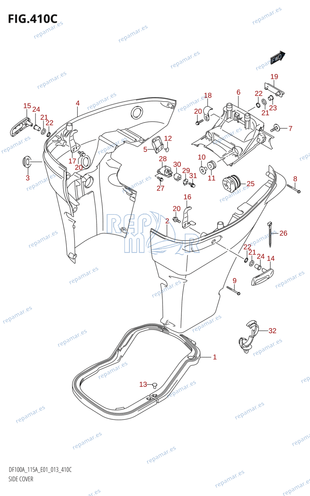 410C - SIDE COVER (DF115AT:E01)