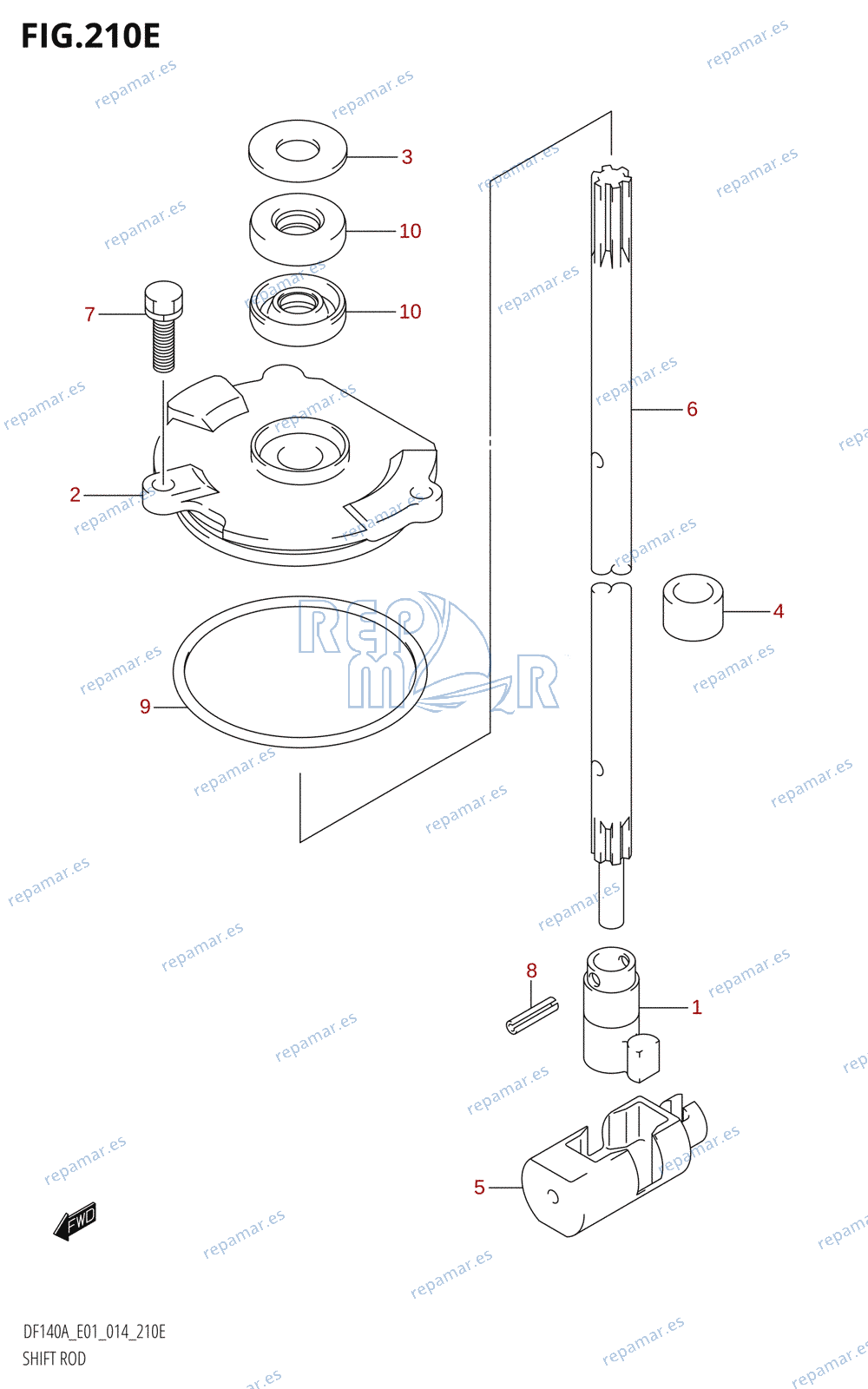 210E - SHIFT ROD (DF115AZ:E01)