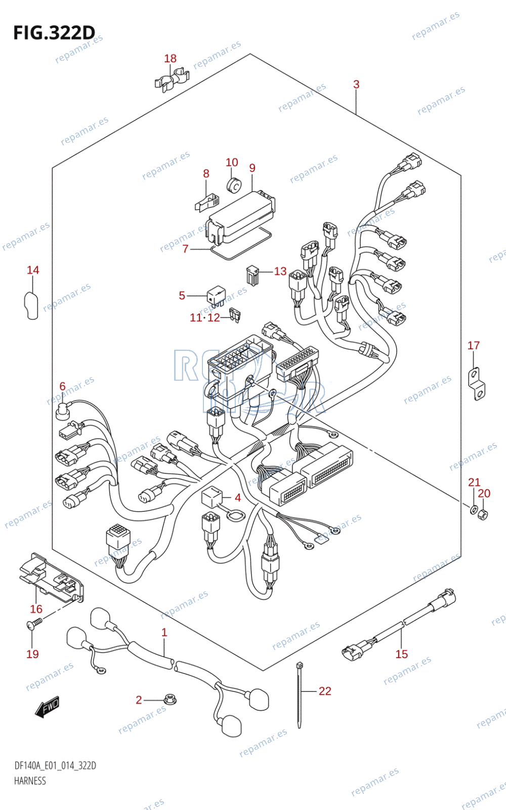 322D - HARNESS (DF115AT:E40)