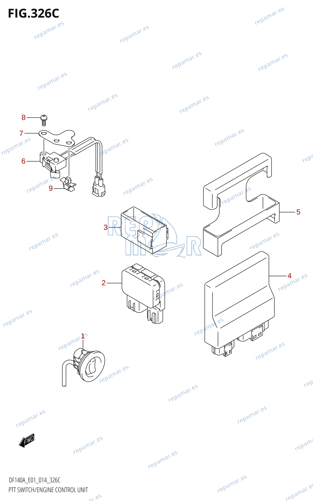 326C - PTT SWITCH /​ ENGINE CONTROL UNIT (DF115AT:E01)