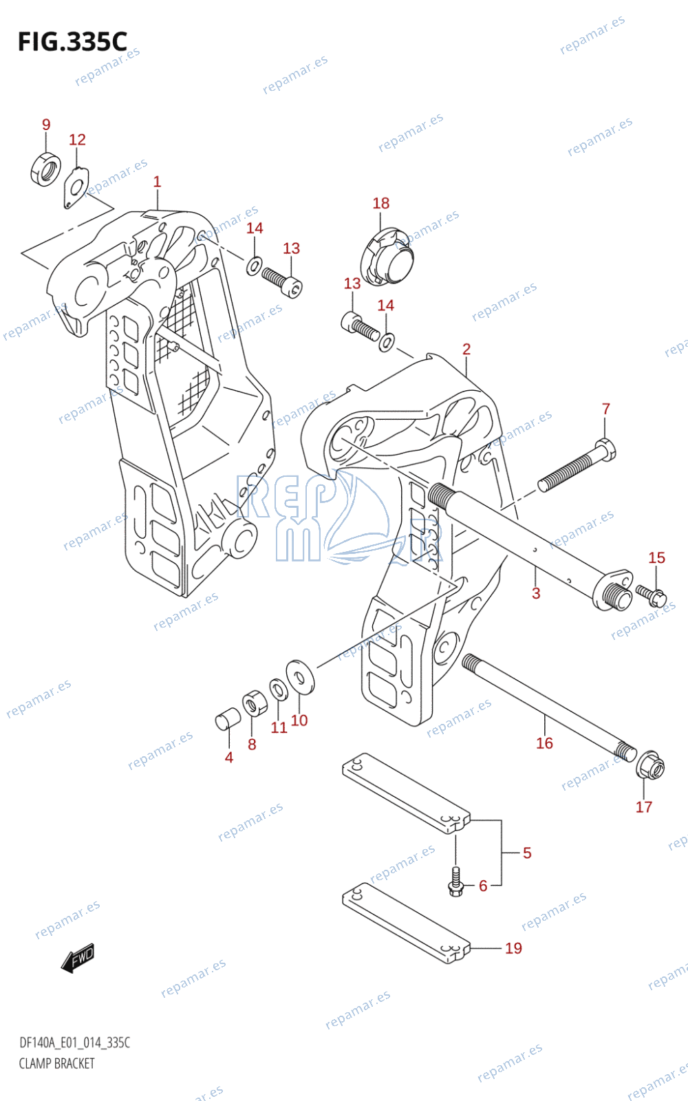 335C - CLAMP BRACKET (DF115AT:E01)