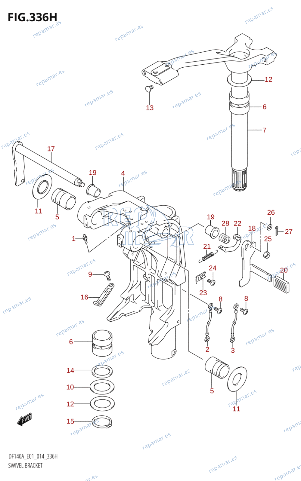 336H - SWIVEL BRACKET (DF140AT:E40)