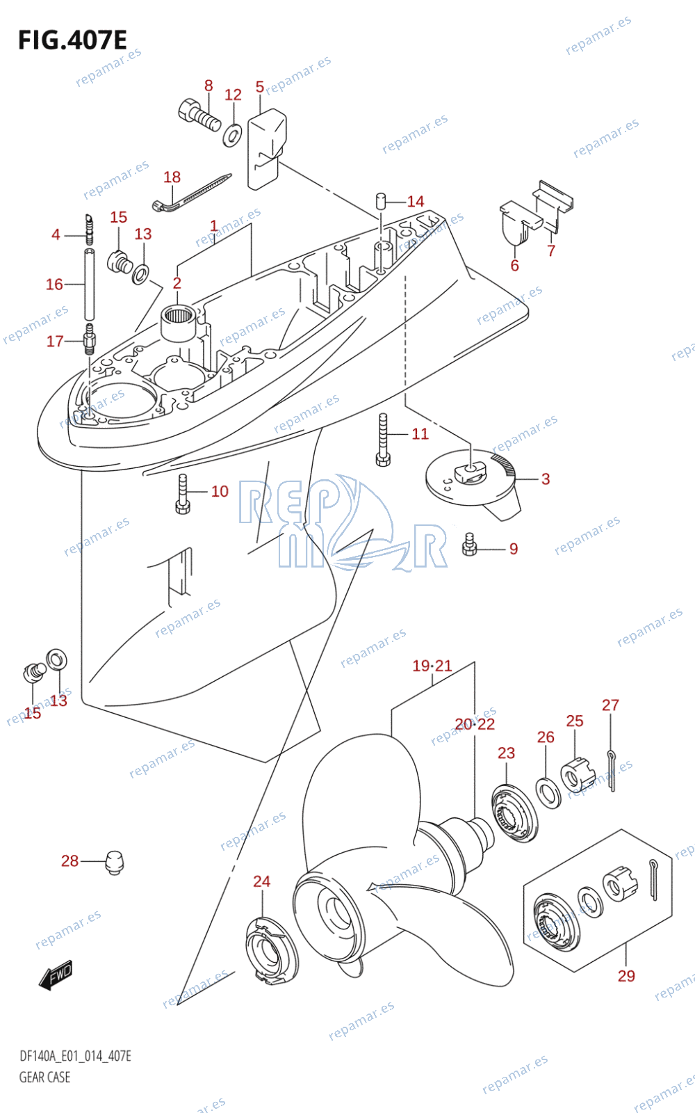 407E - GEAR CASE (DF115AZ:E01)