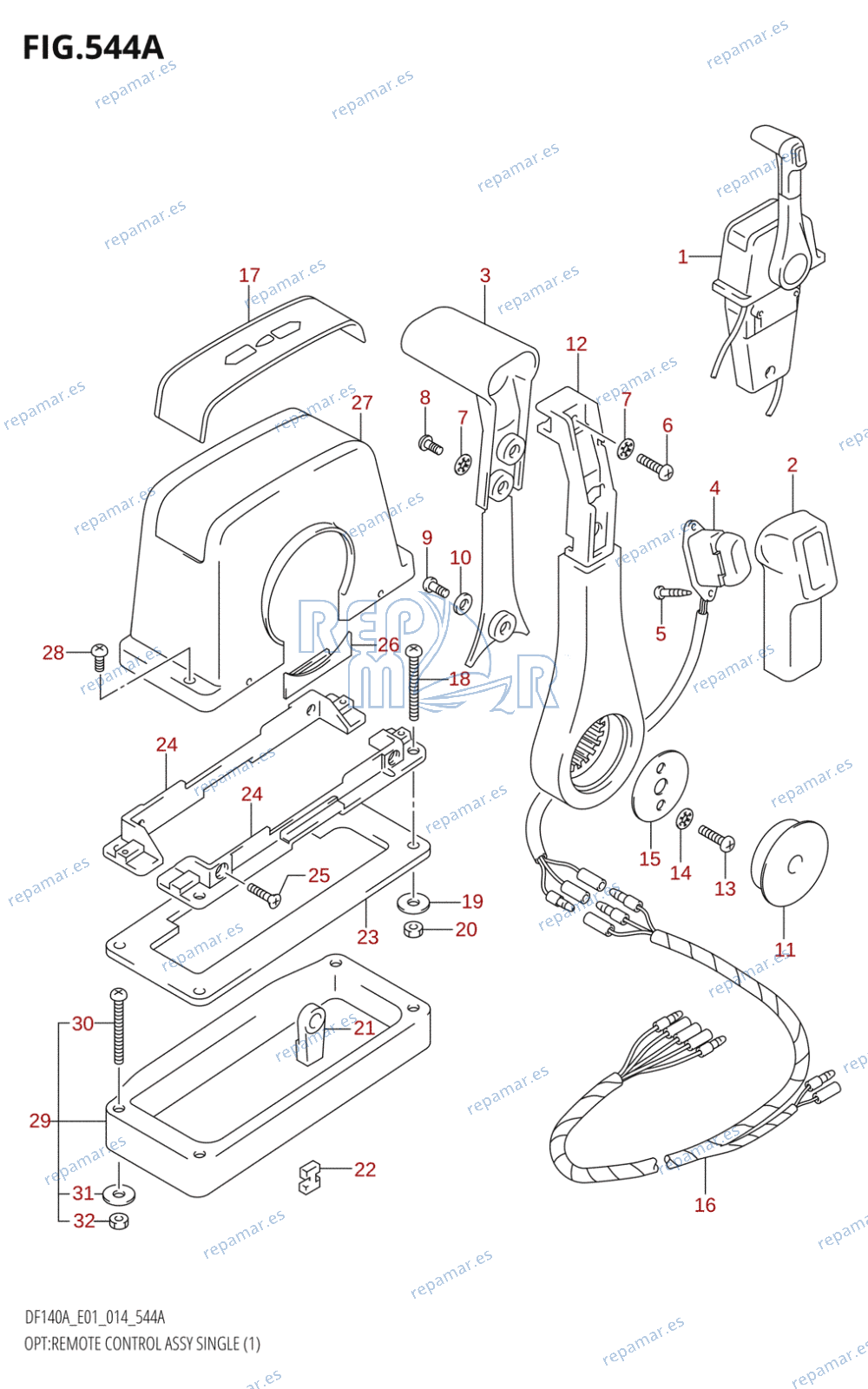 544A - OPT:REMOTE CONTROL ASSY SINGLE (1) (DF115AT:E01)