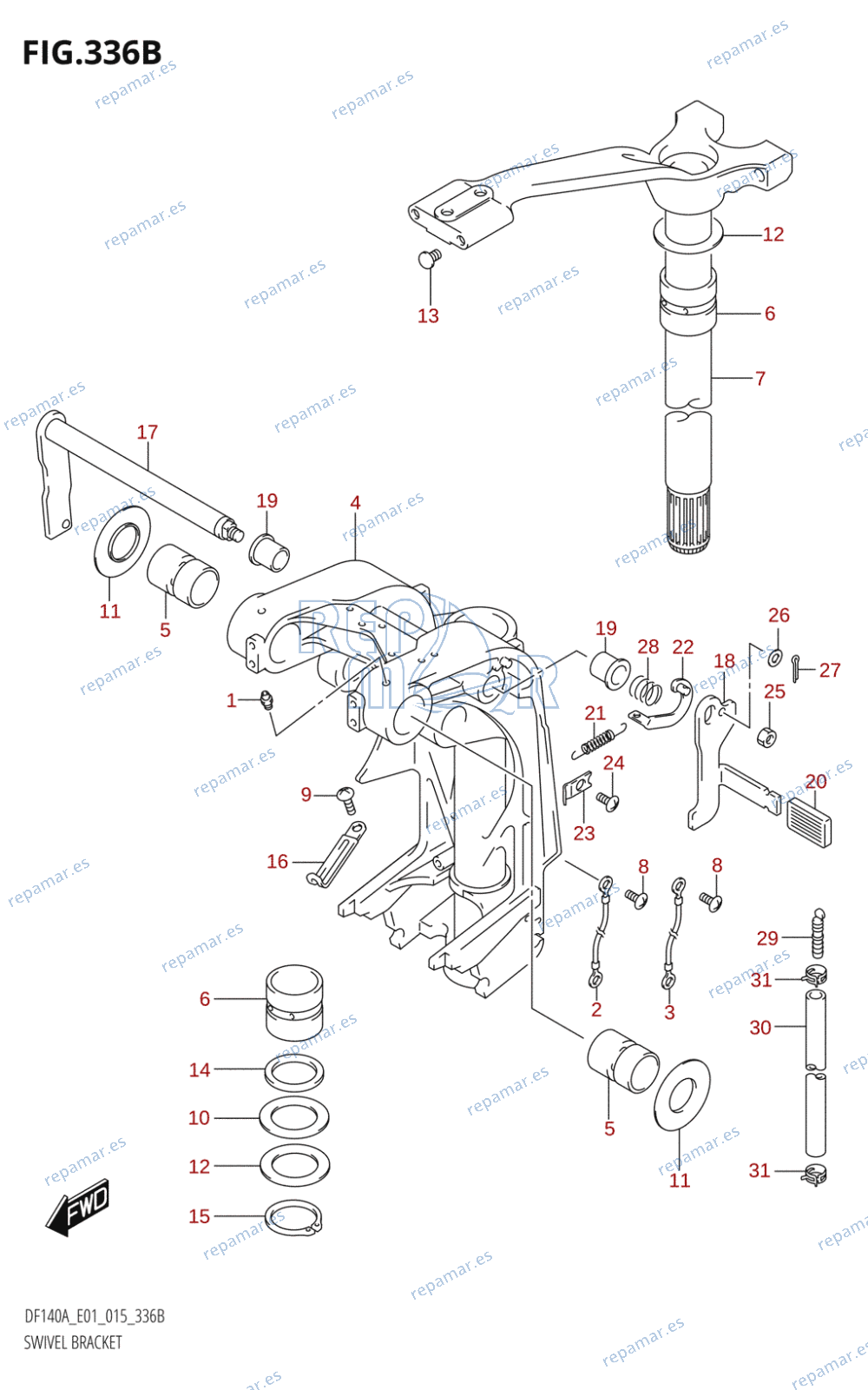 336B - SWIVEL BRACKET (DF115AT:E01)