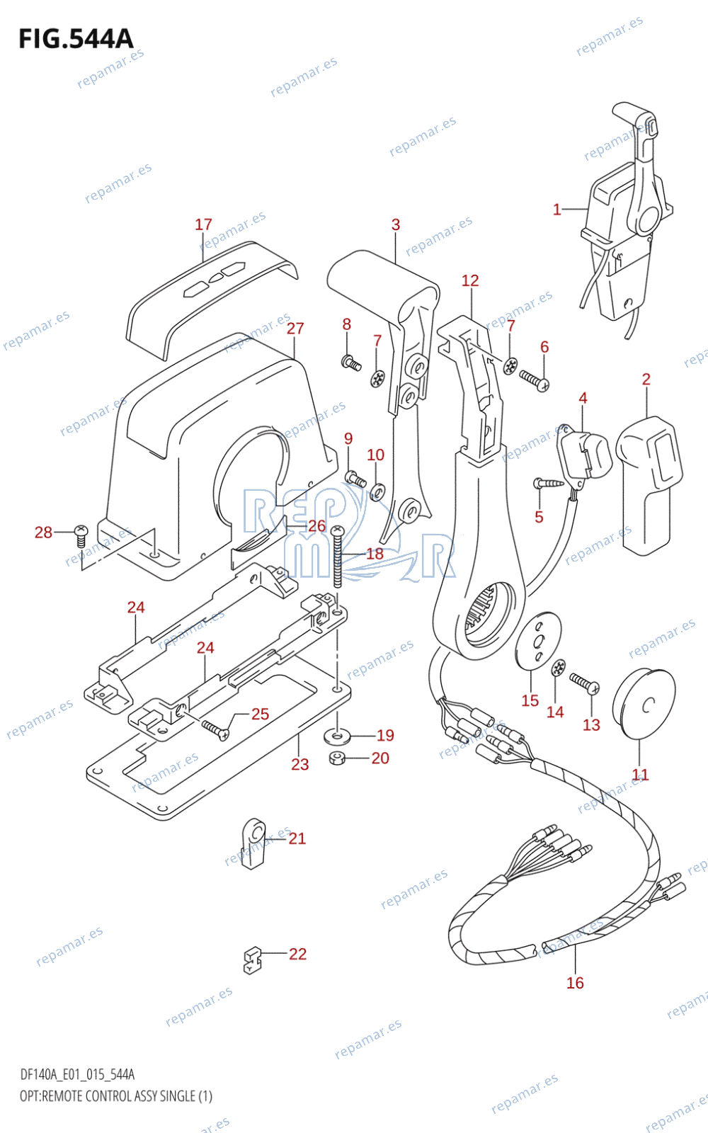 544A - OPT:REMOTE CONTROL ASSY SINGLE (1)