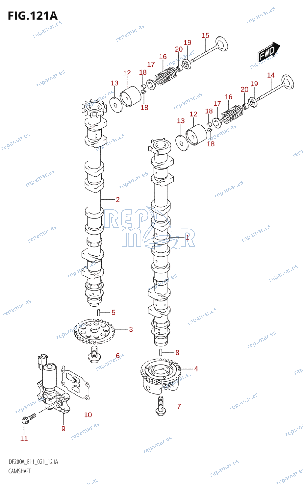 121A - CAMSHAFT (DF200AT,DF200AZ)