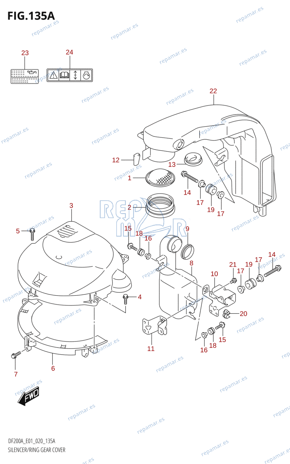 135A - SILENCER /​ RING GEAR COVER