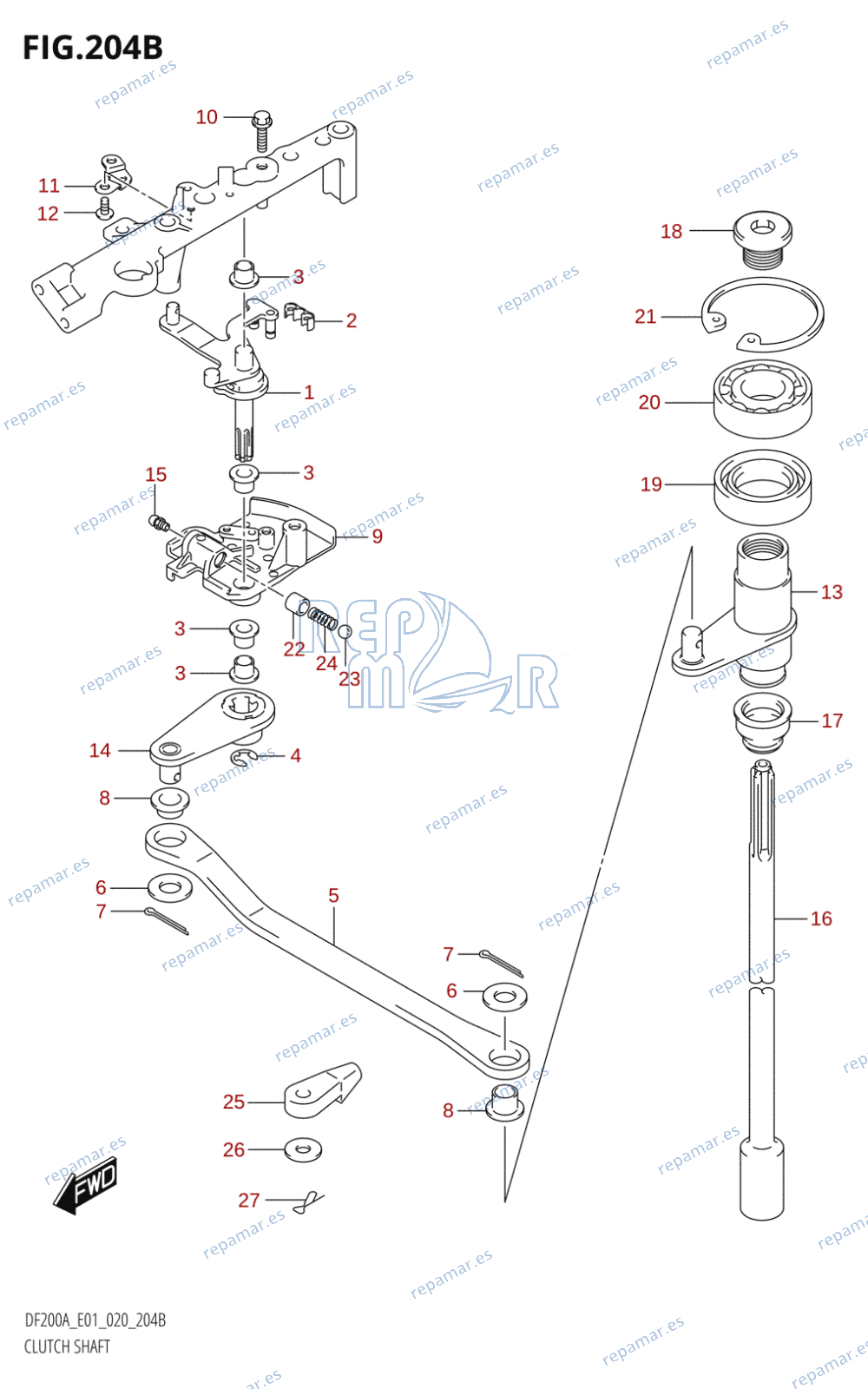 204B - CLUTCH SHAFT (DF200AZ)