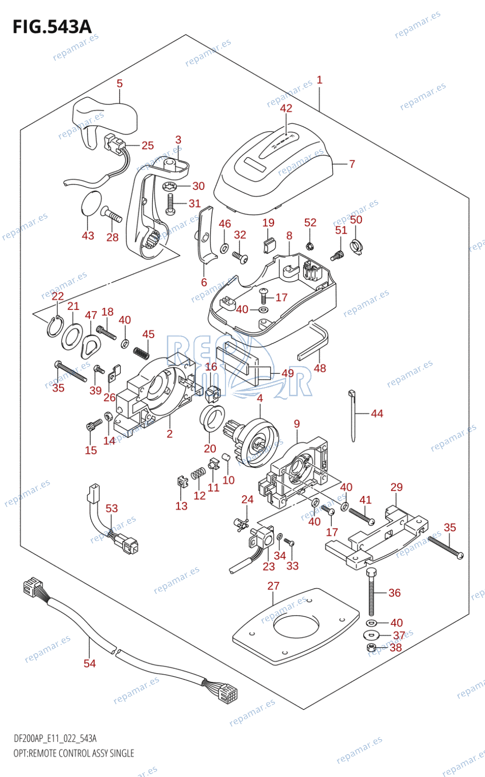 543A - OPT:REMOTE CONTROL ASSY SINGLE (020,021)