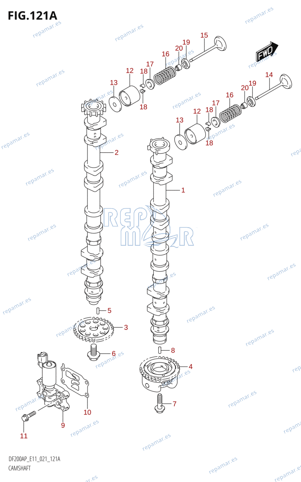 121A - CAMSHAFT (DF200AP)