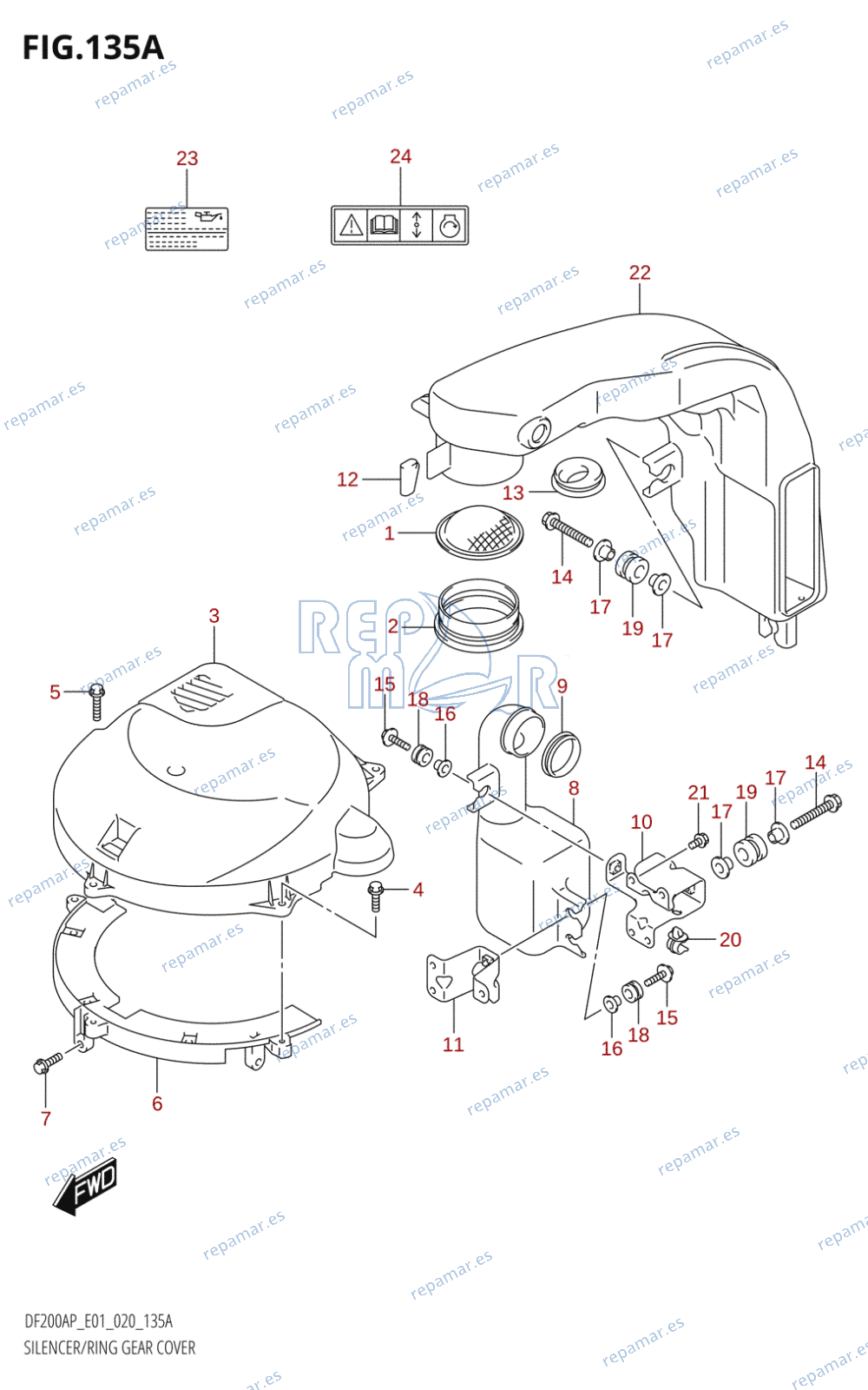 135A - SILENCER /​ RING GEAR COVER