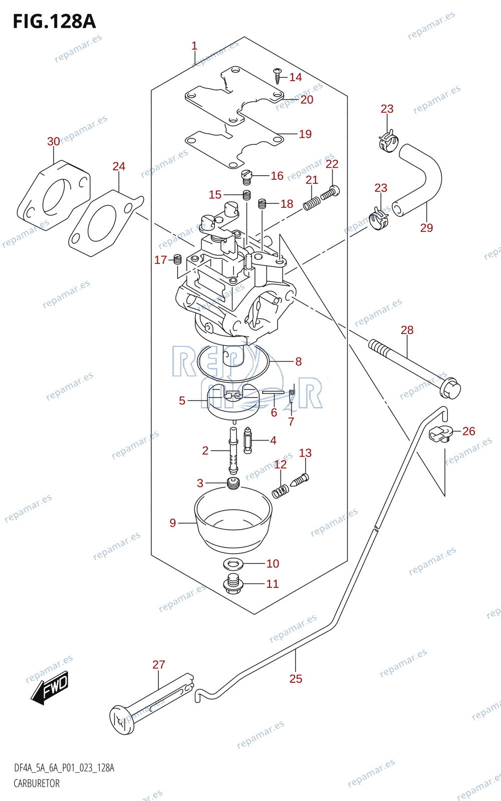 128A - CARBURETOR (DF4A)