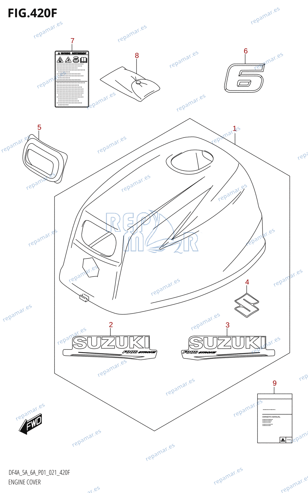 420F - ENGINE COVER (DF6A:020)