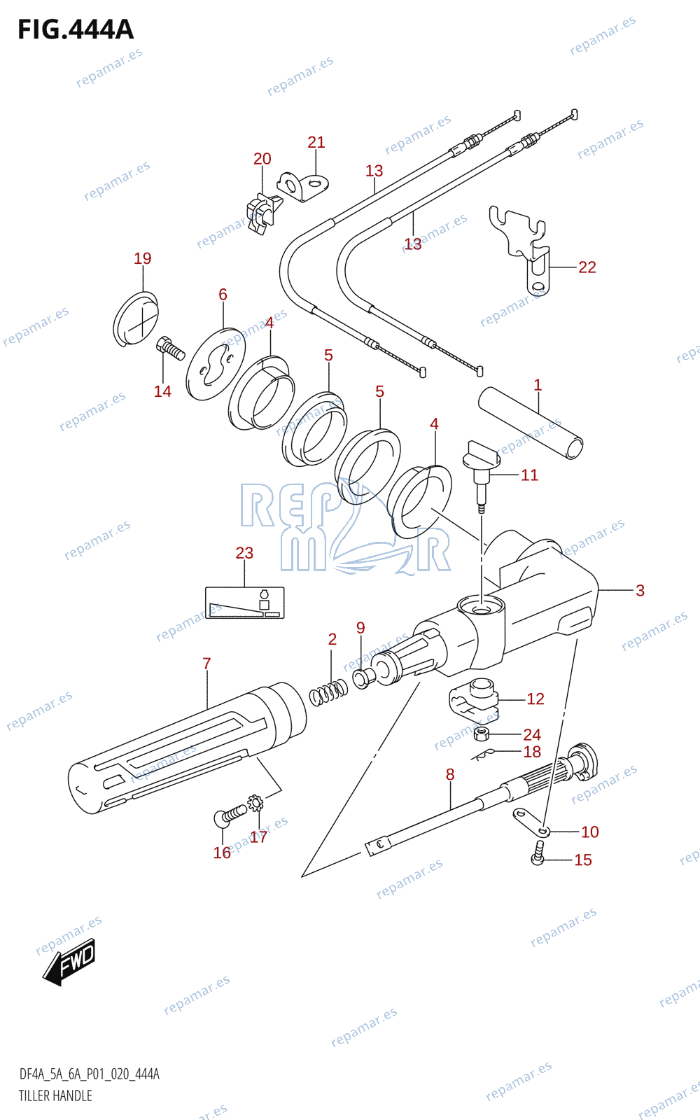 444A - TILLER HANDLE (P01)