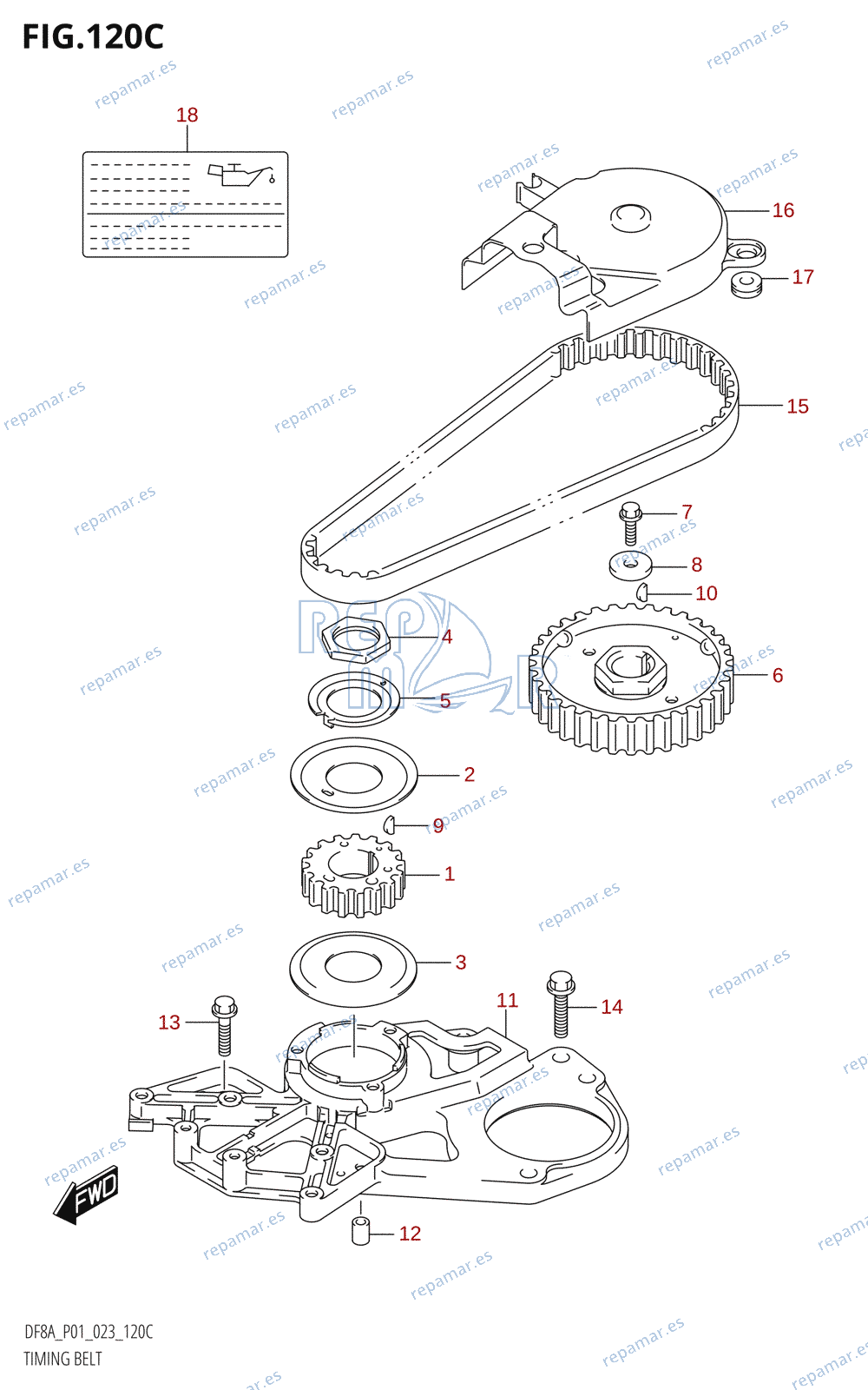 120C - TIMING BELT (DF8AR)