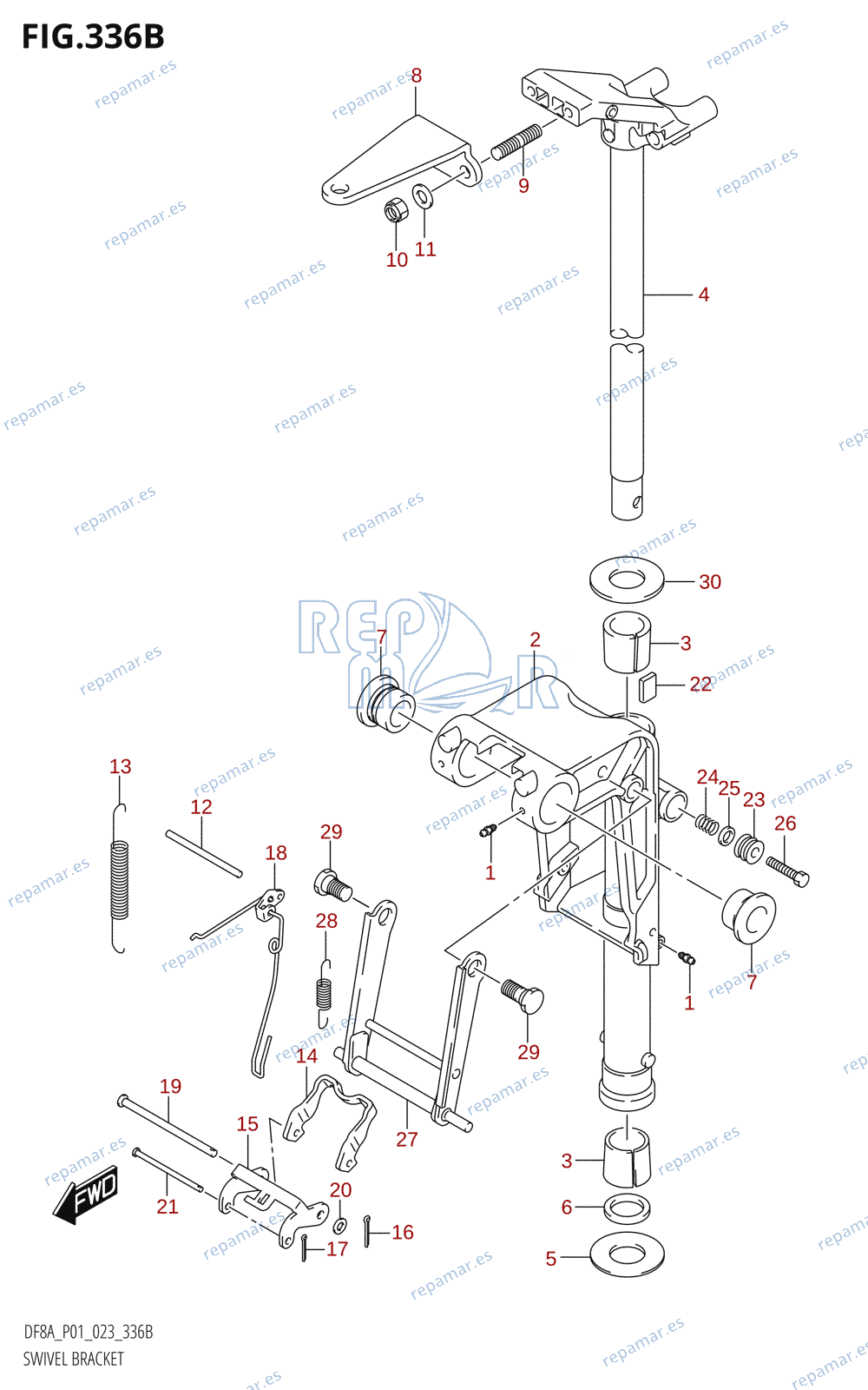 336B - SWIVEL BRACKET (DF8AR)