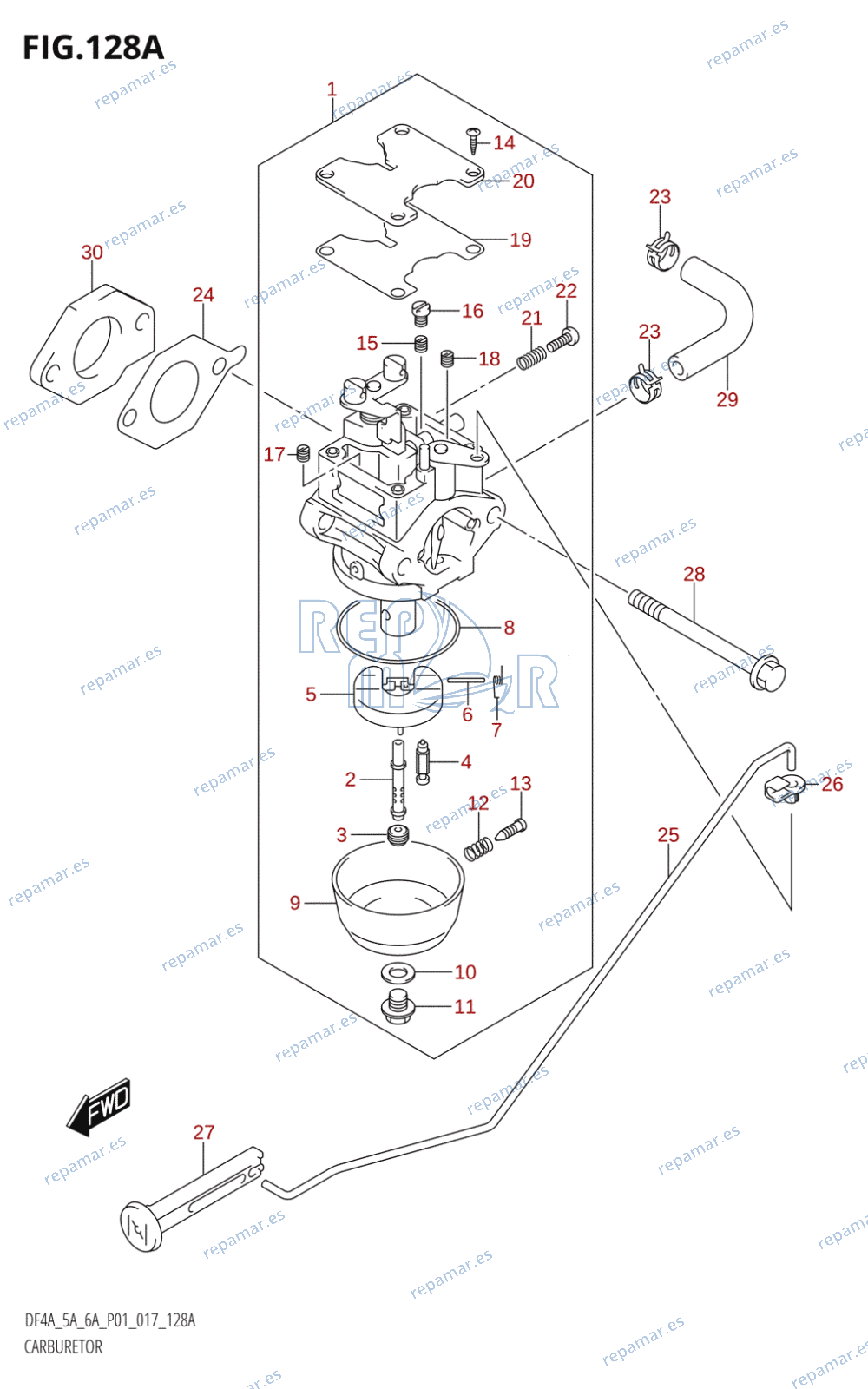 128A - CARBURETOR (DF4A:P01)