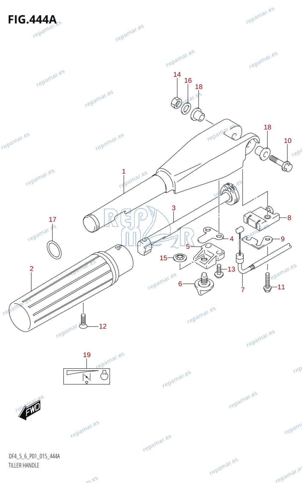 444A - TILLER HANDLE