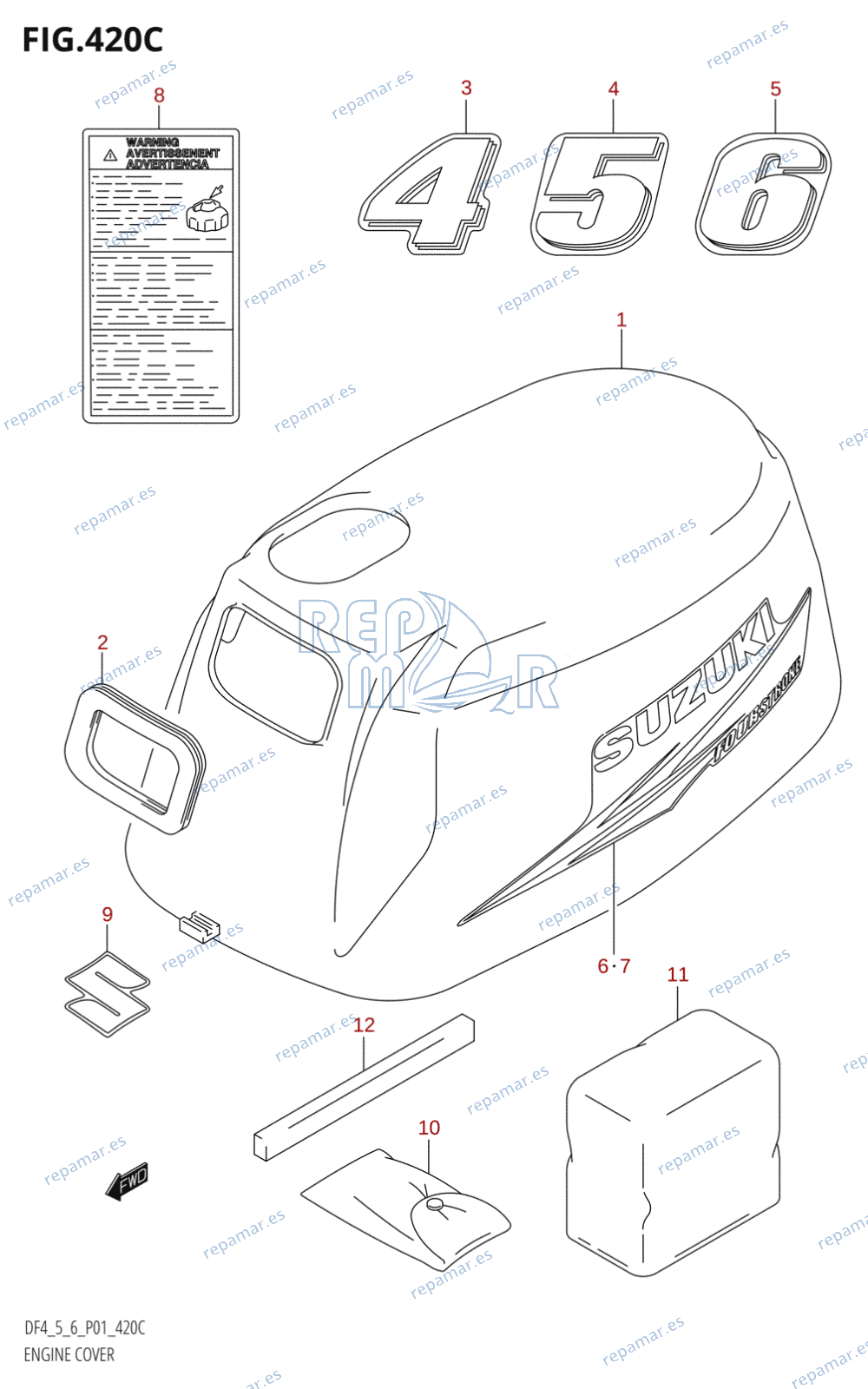 420C - ENGINE COVER (K10,011)