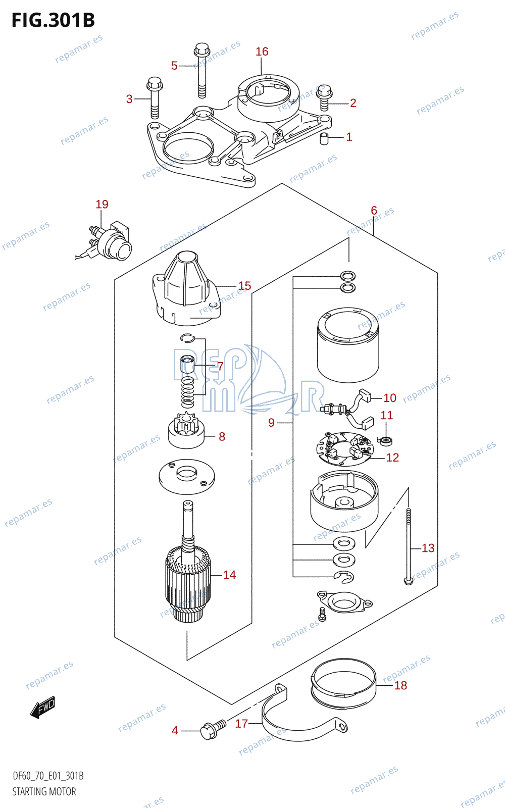 301B - STARTING MOTOR (K1,K2,K3,K4,K5,K6,K7,K8,K9)