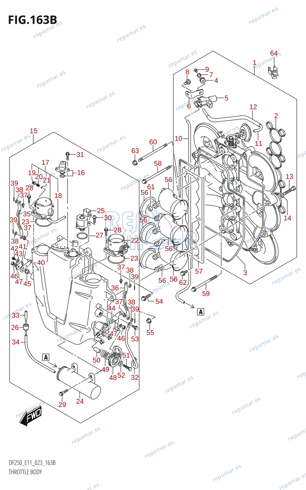 163B - THROTTLE BODY (DF225T,DF225Z,DF250T,DF250Z,DF250ST)