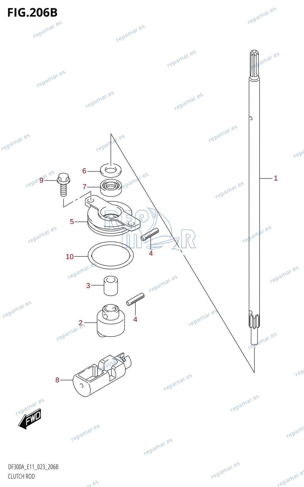 206B - CLUTCH ROD (DF250ATSS)