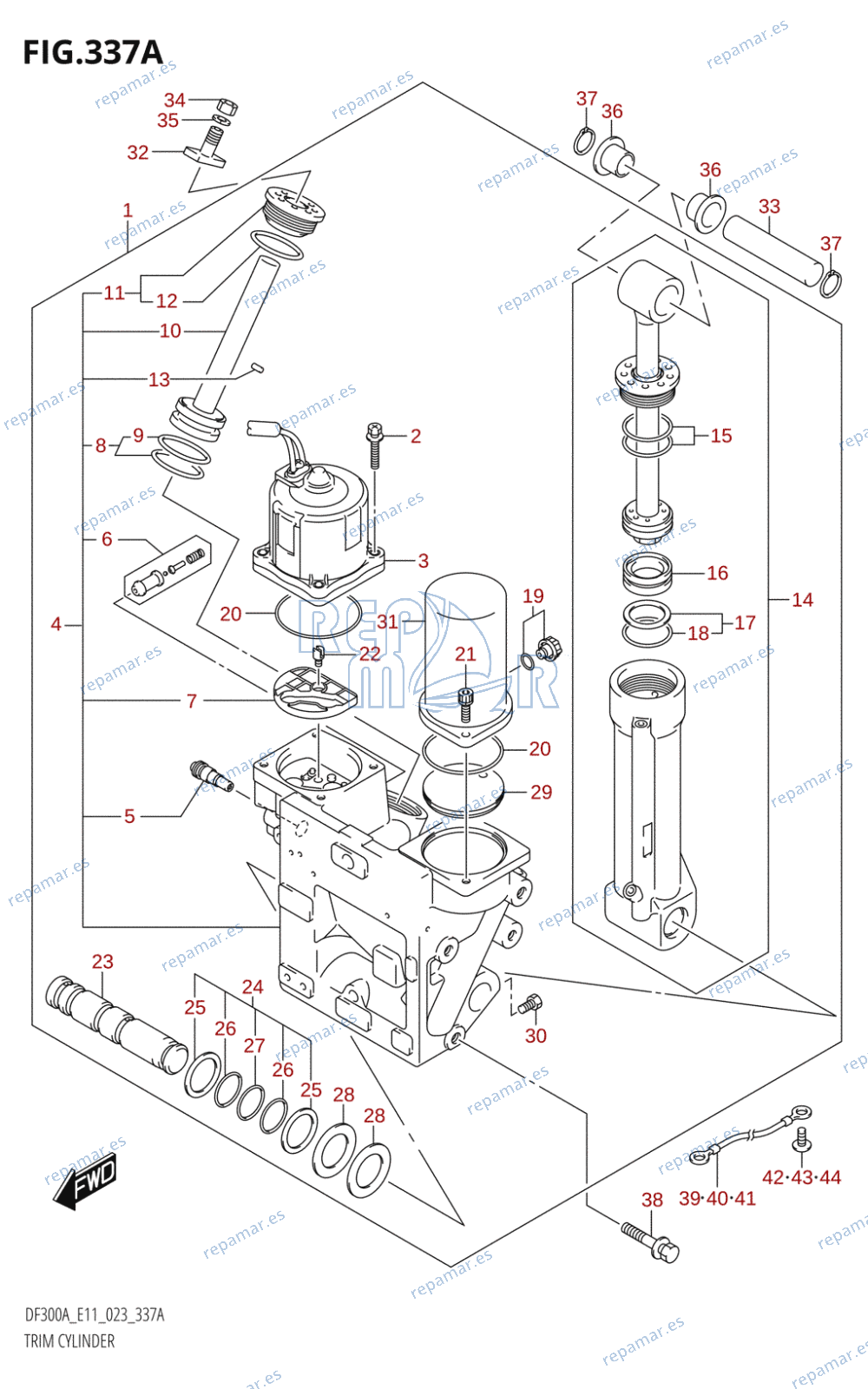 337A - TRIM CYLINDER (X-TRANSOM,XX-TRANSOM)