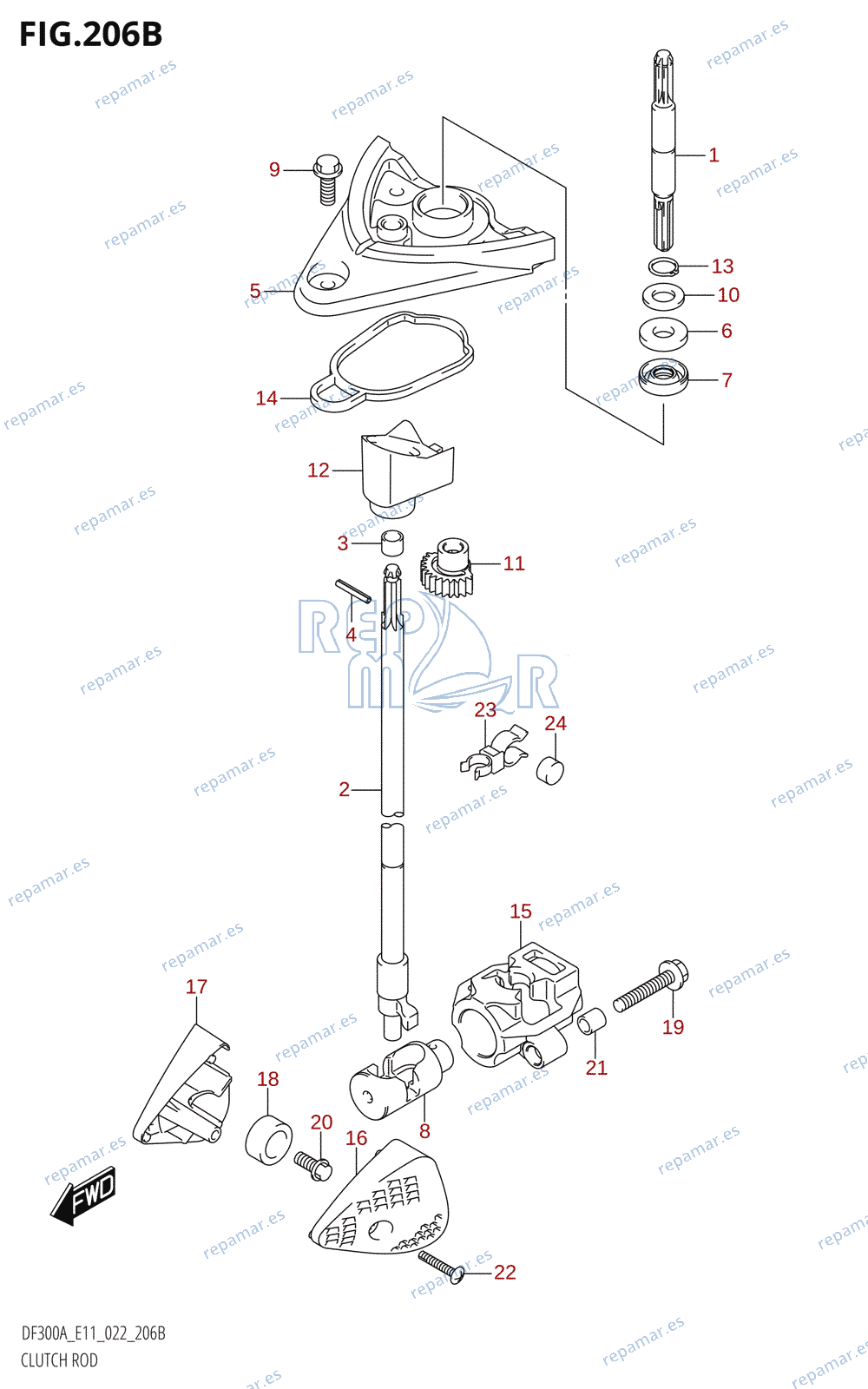 206B - CLUTCH ROD (022)