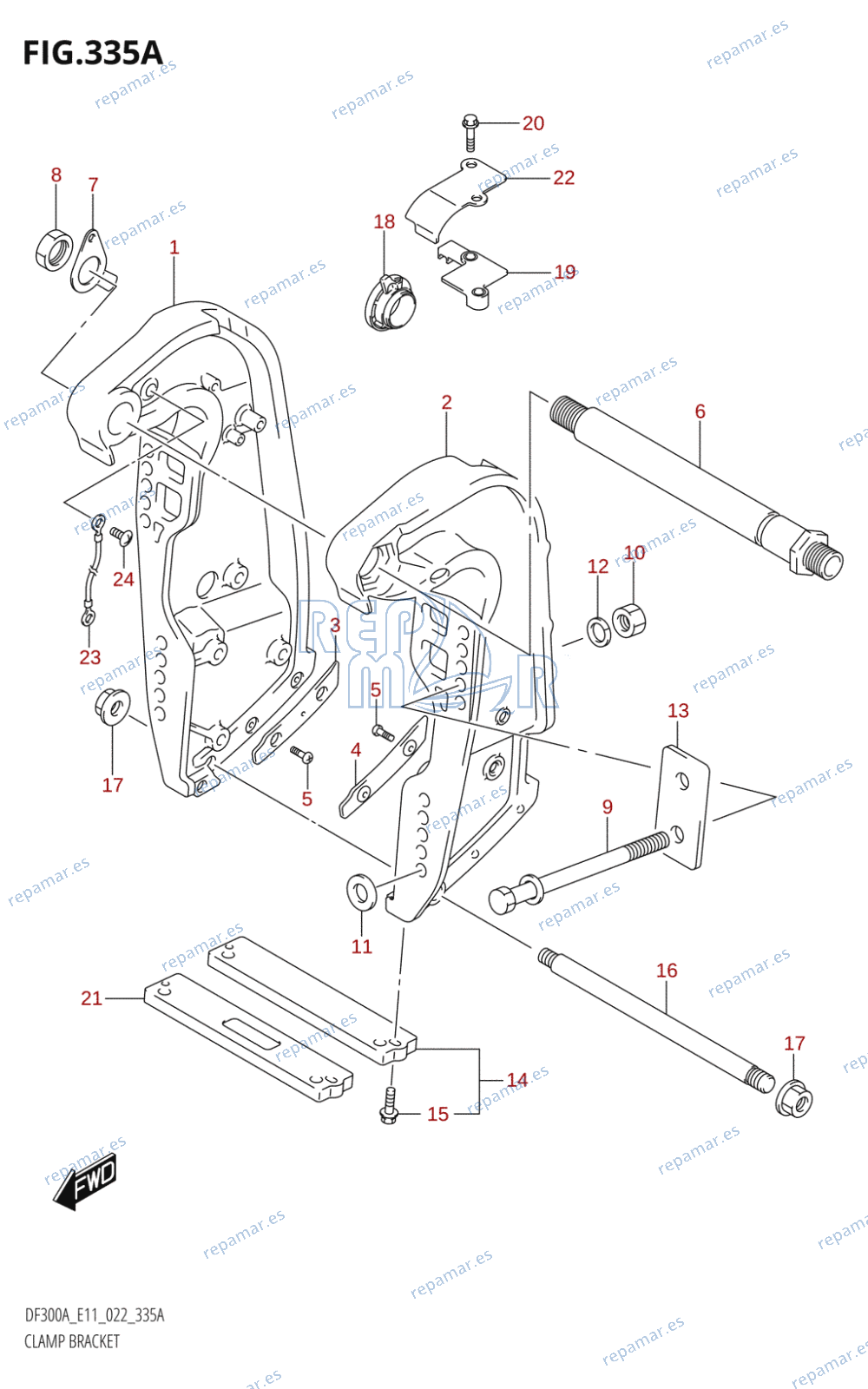 335A - CLAMP BRACKET (X-TRANSOM,XX-TRANSOM)