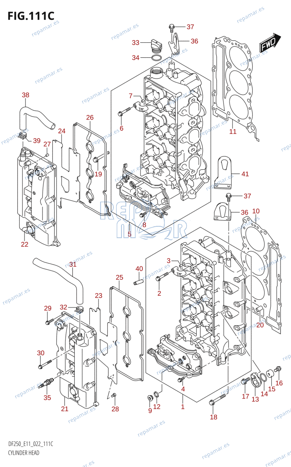 111C - CYLINDER HEAD (DF250ST)