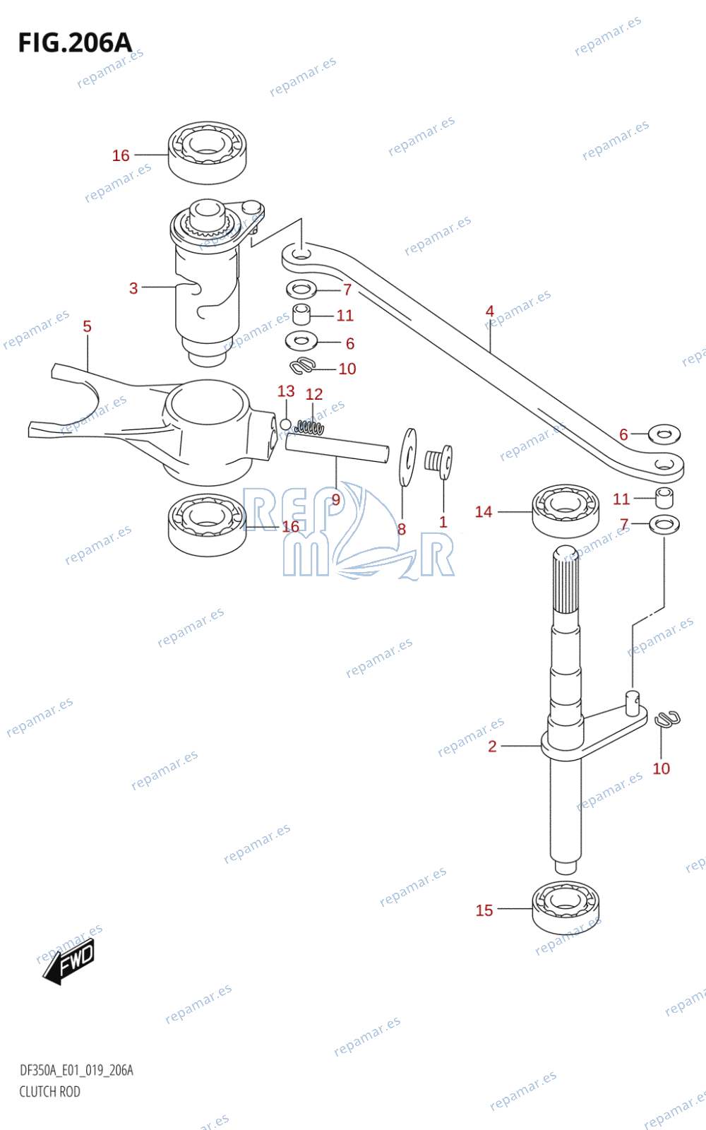 206A - CLUTCH ROD