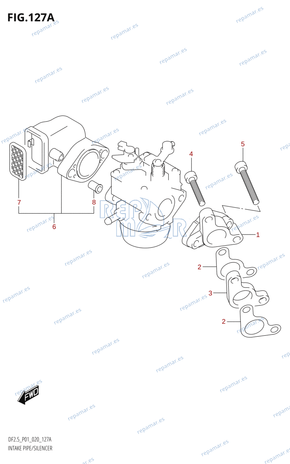 127A - INTAKE PIPE /​ SILENCER