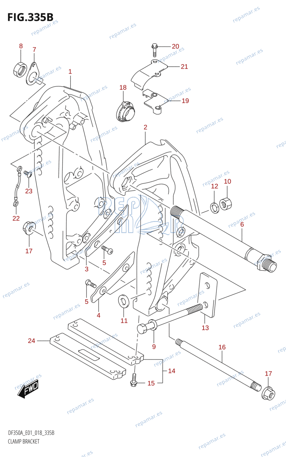 335B - CLAMP BRACKET (DF350A)