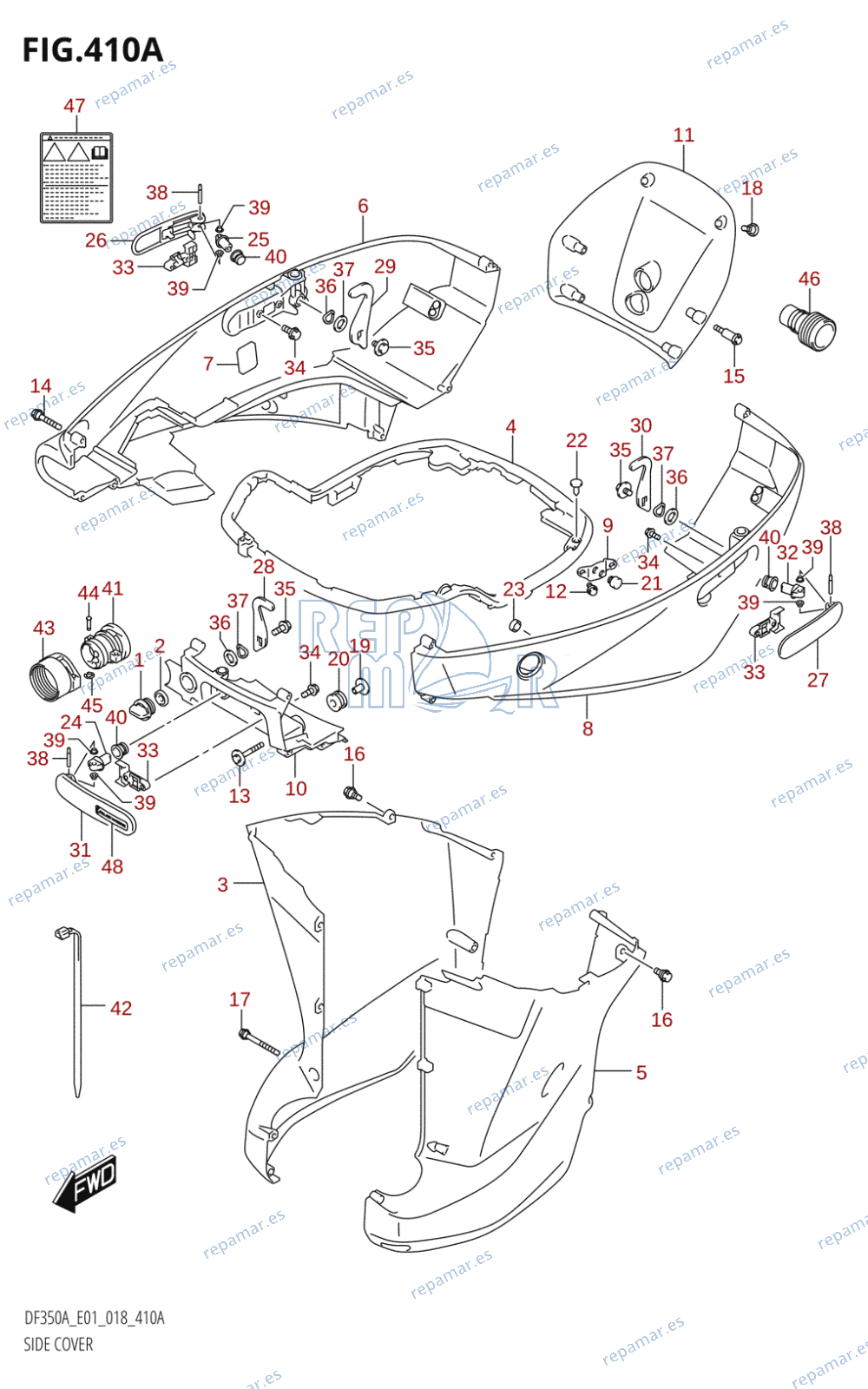 410A - SIDE COVER (DF350A)