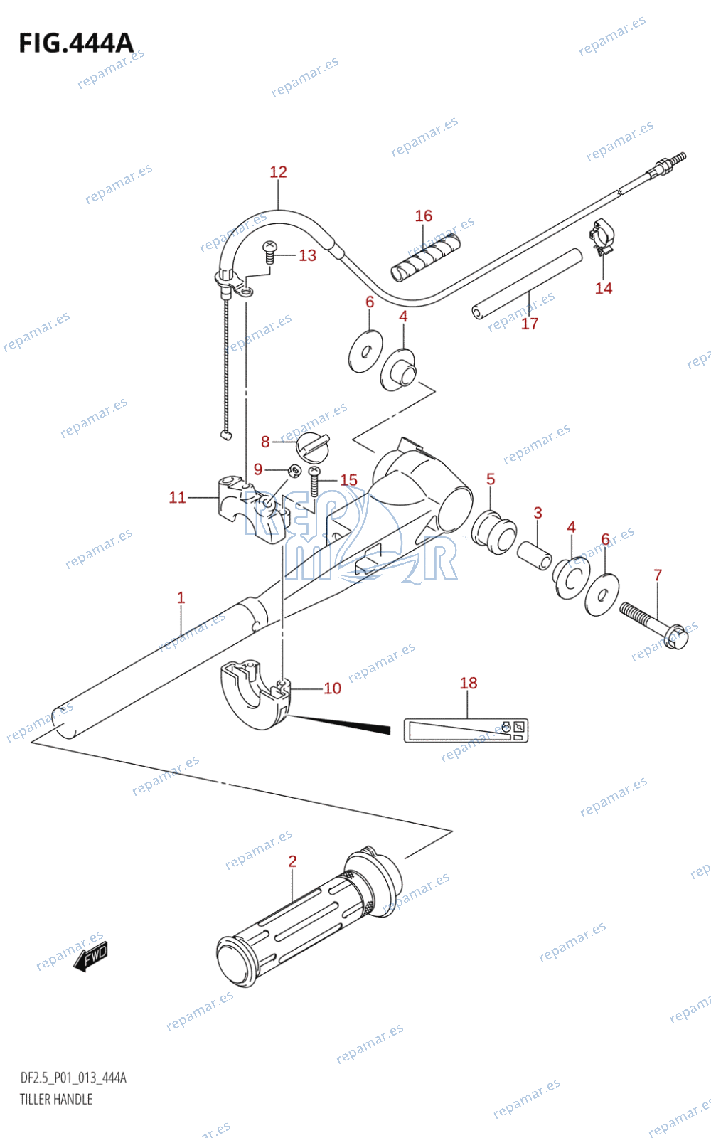 444A - TILLER HANDLE