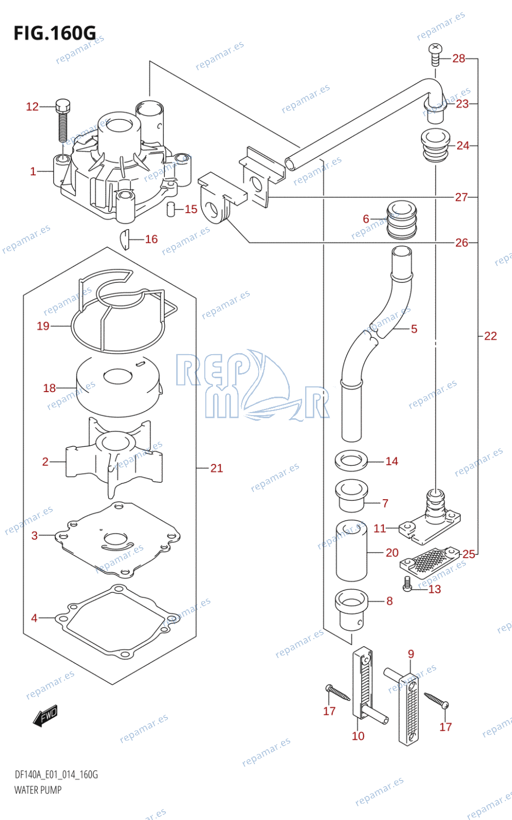 160G - WATER PUMP (DF140AT:E01)