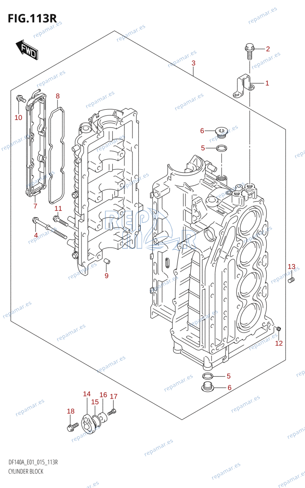 113R - CYLINDER BLOCK (DF140AT:E01)