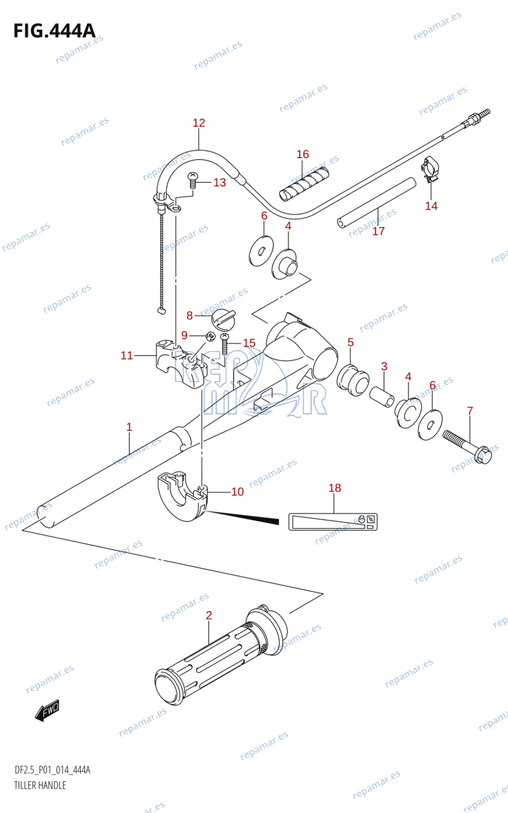 444A - TILLER HANDLE