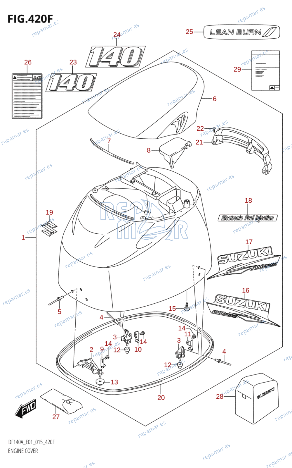 420F - ENGINE COVER (DF140AT:E01)