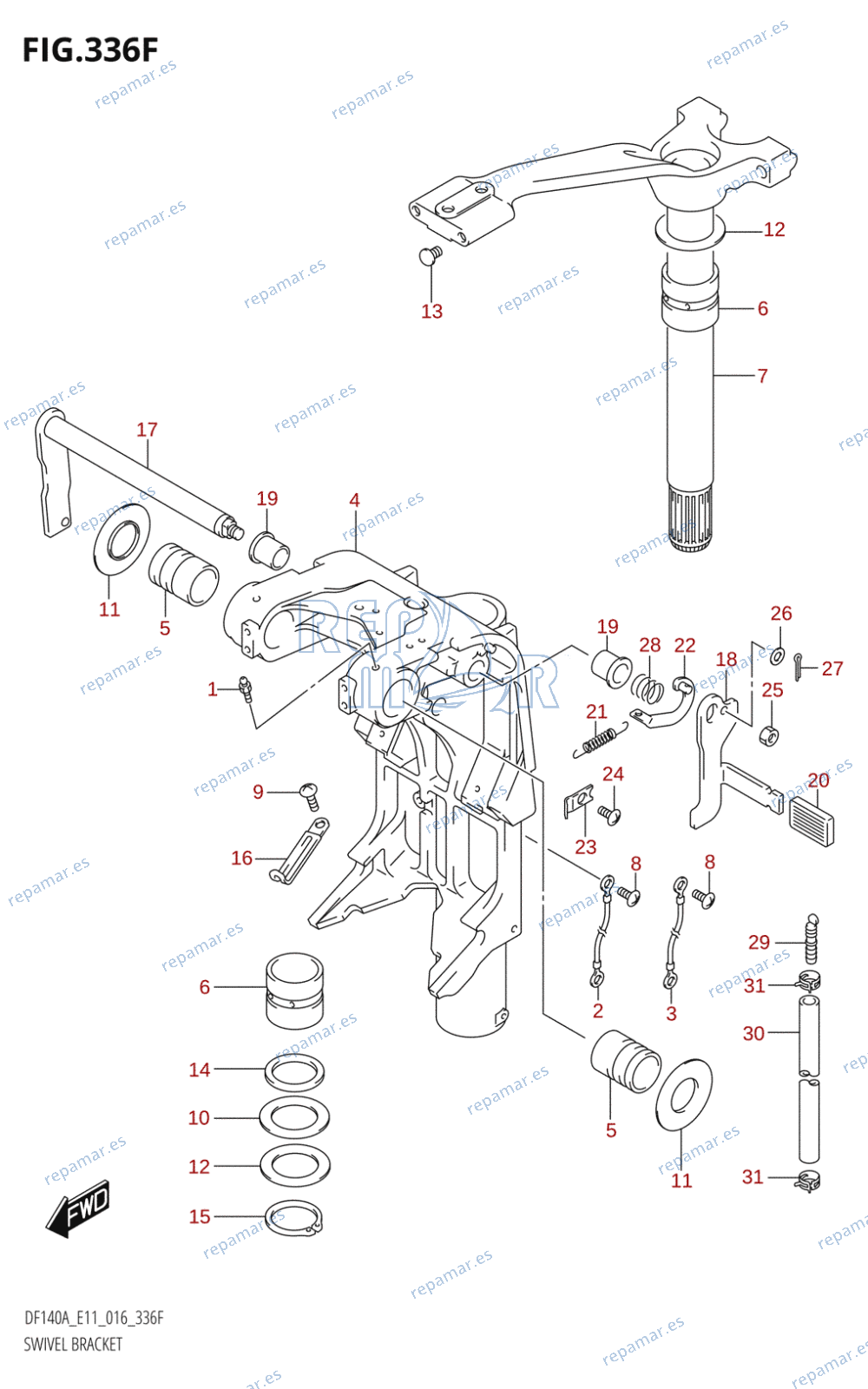 336F - SWIVEL BRACKET (DF140AT:E11)