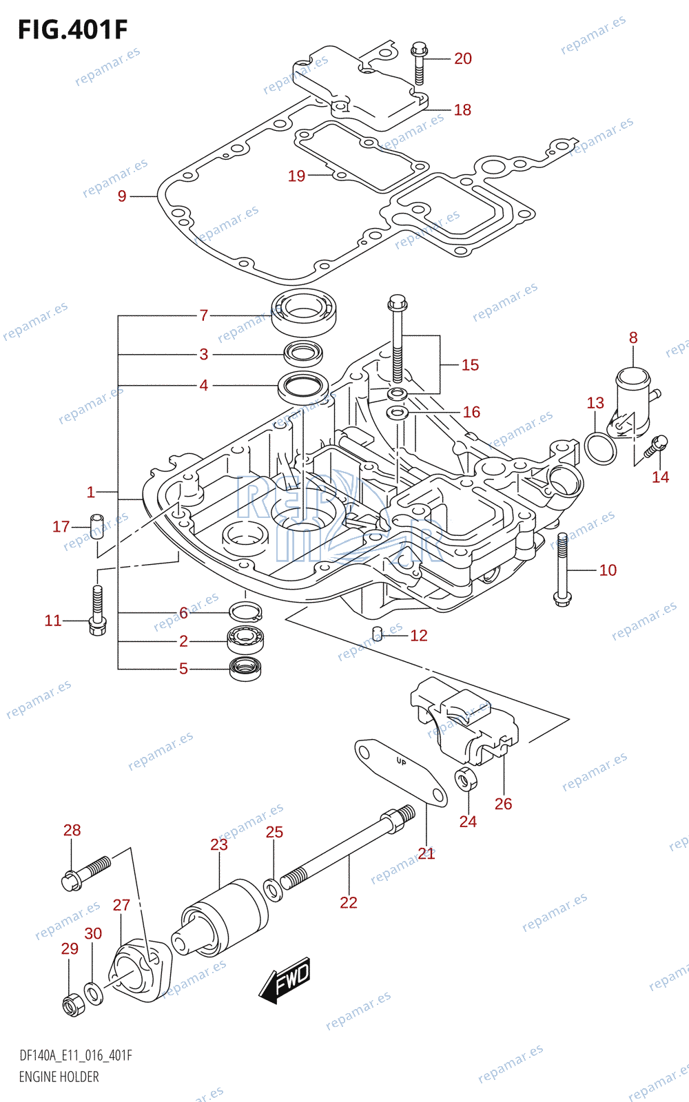 401F - ENGINE HOLDER (DF140AT:E11)