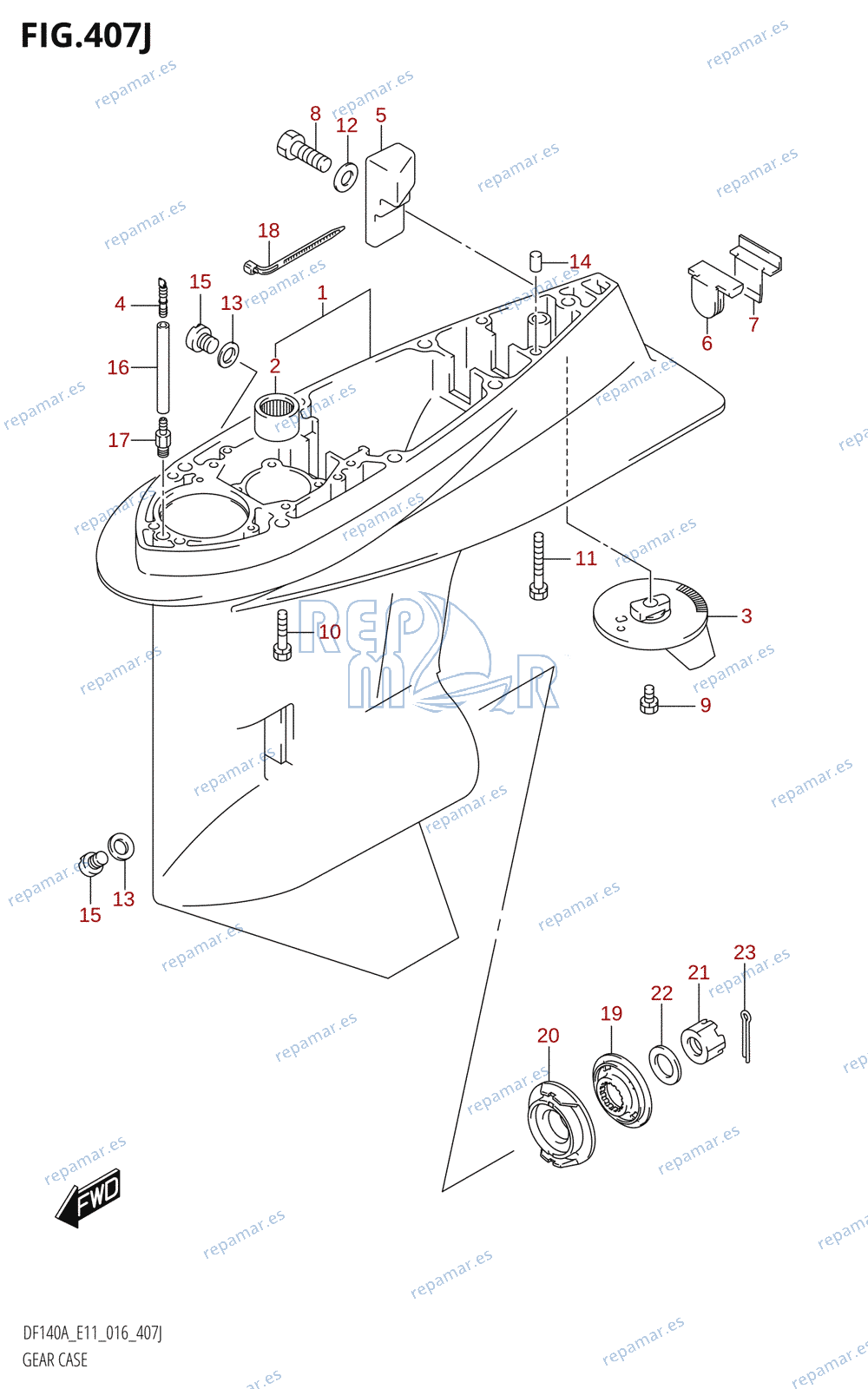 407J - GEAR CASE (DF140AZ:E40)