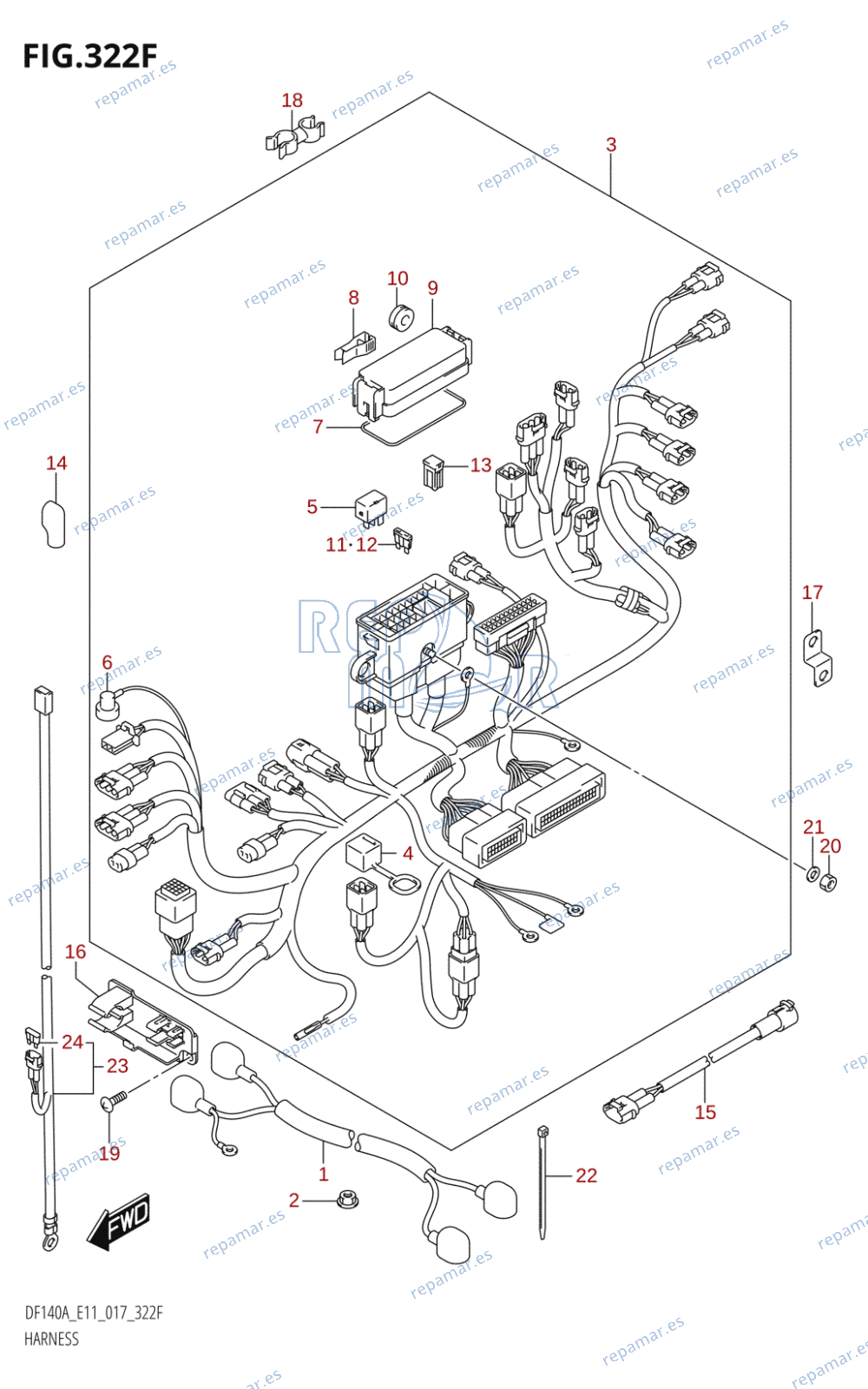 322F - HARNESS (DF140AT:E11)