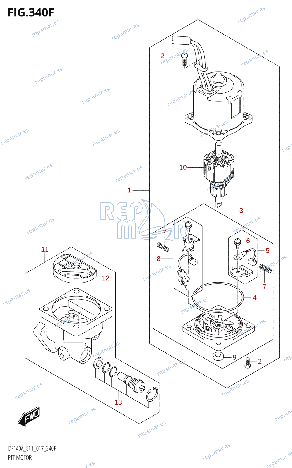 340F - PTT MOTOR (DF140AT:E11)