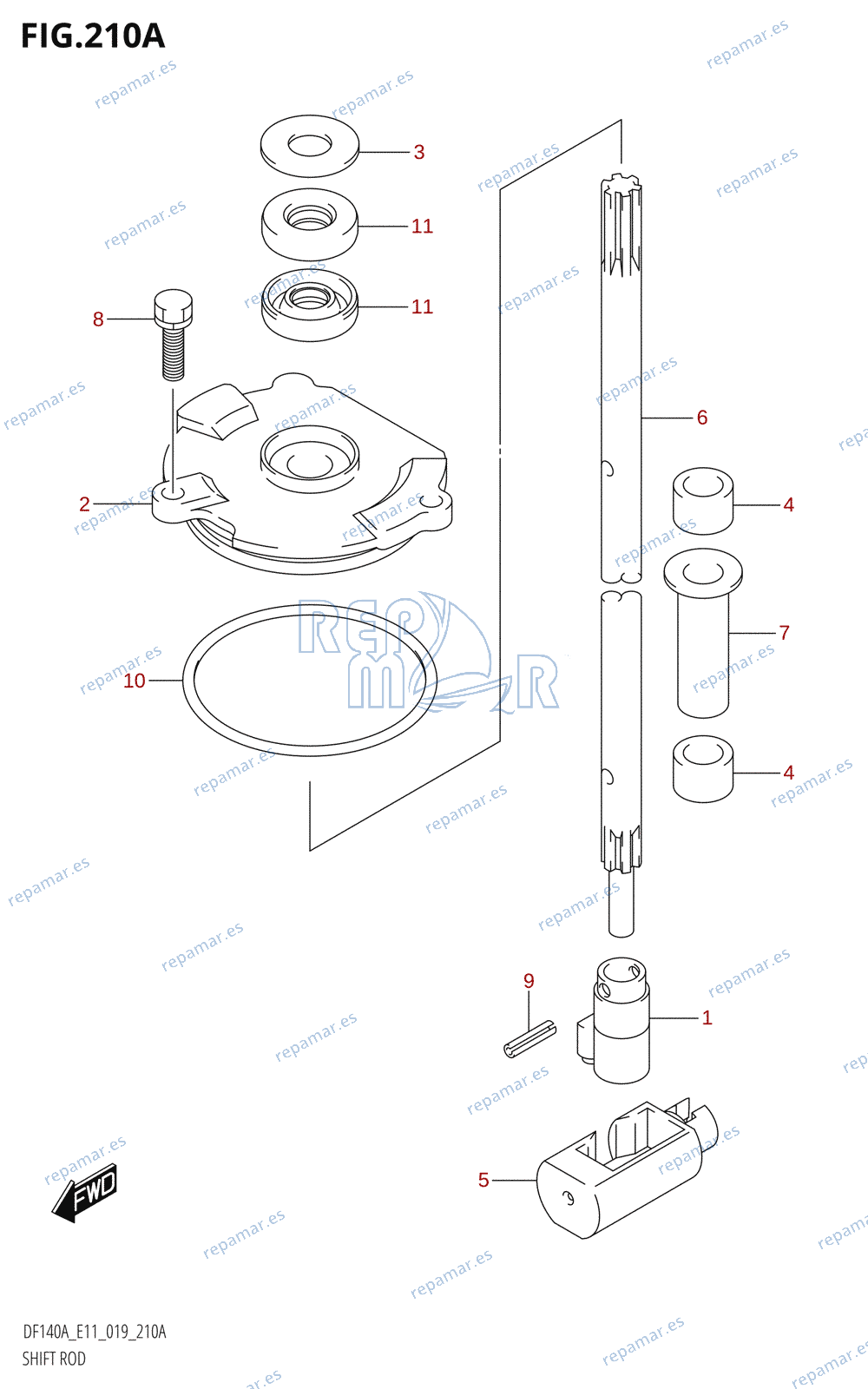 210A - SHIFT ROD (,DF140AT)