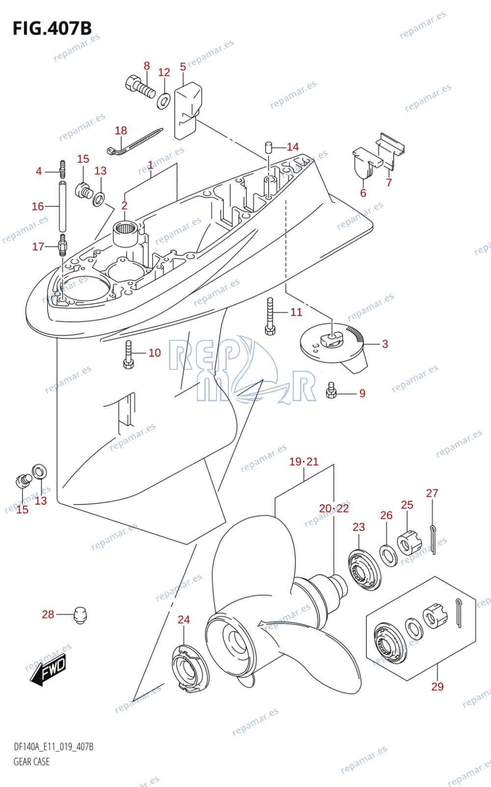 407B - GEAR CASE (DF140AT:E11)