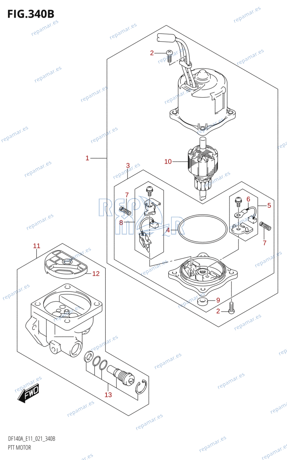 340B - PTT MOTOR (DF115AST,DF140AT,DF140AZ)