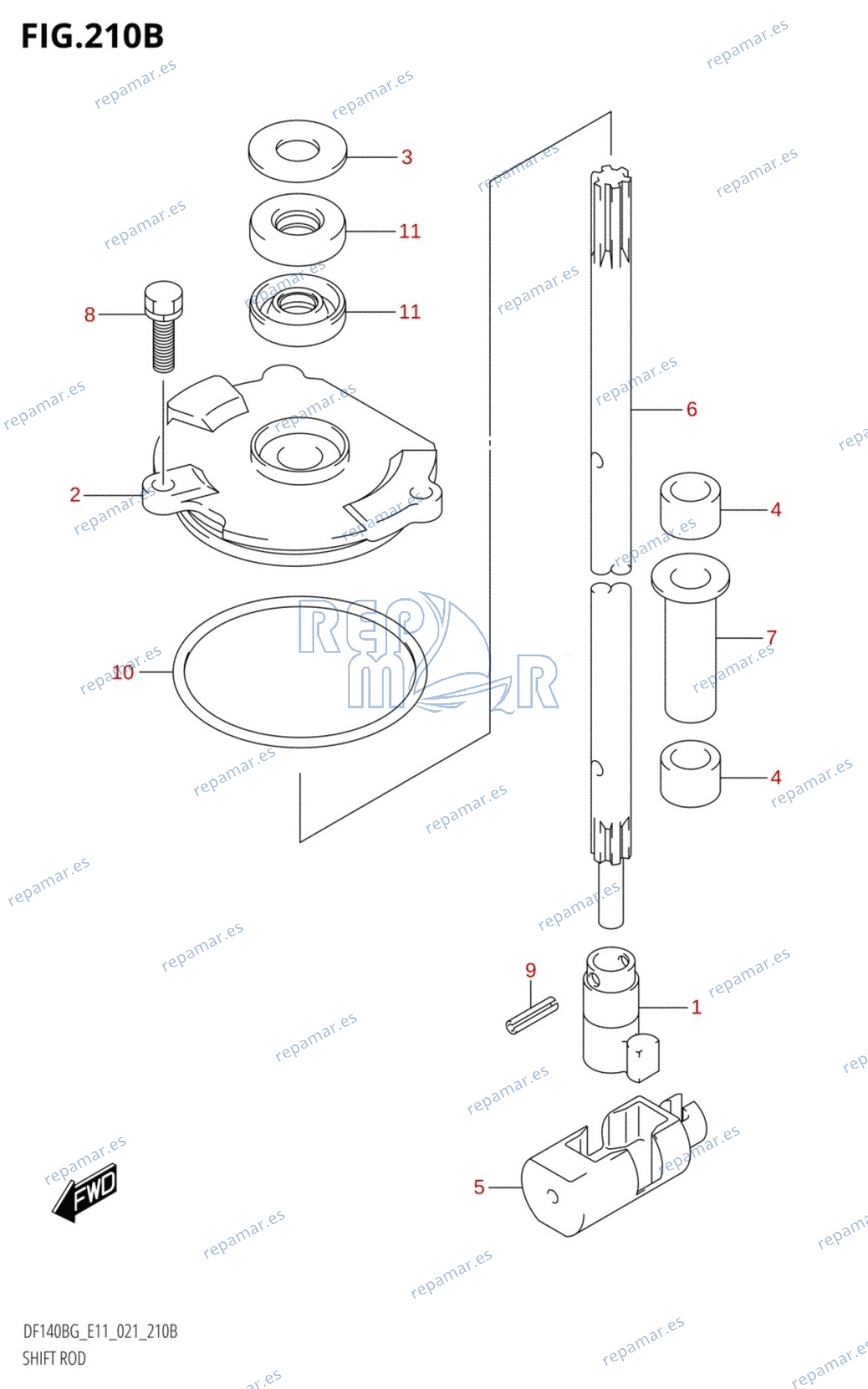 210B - SHIFT ROD (DF140BZG)